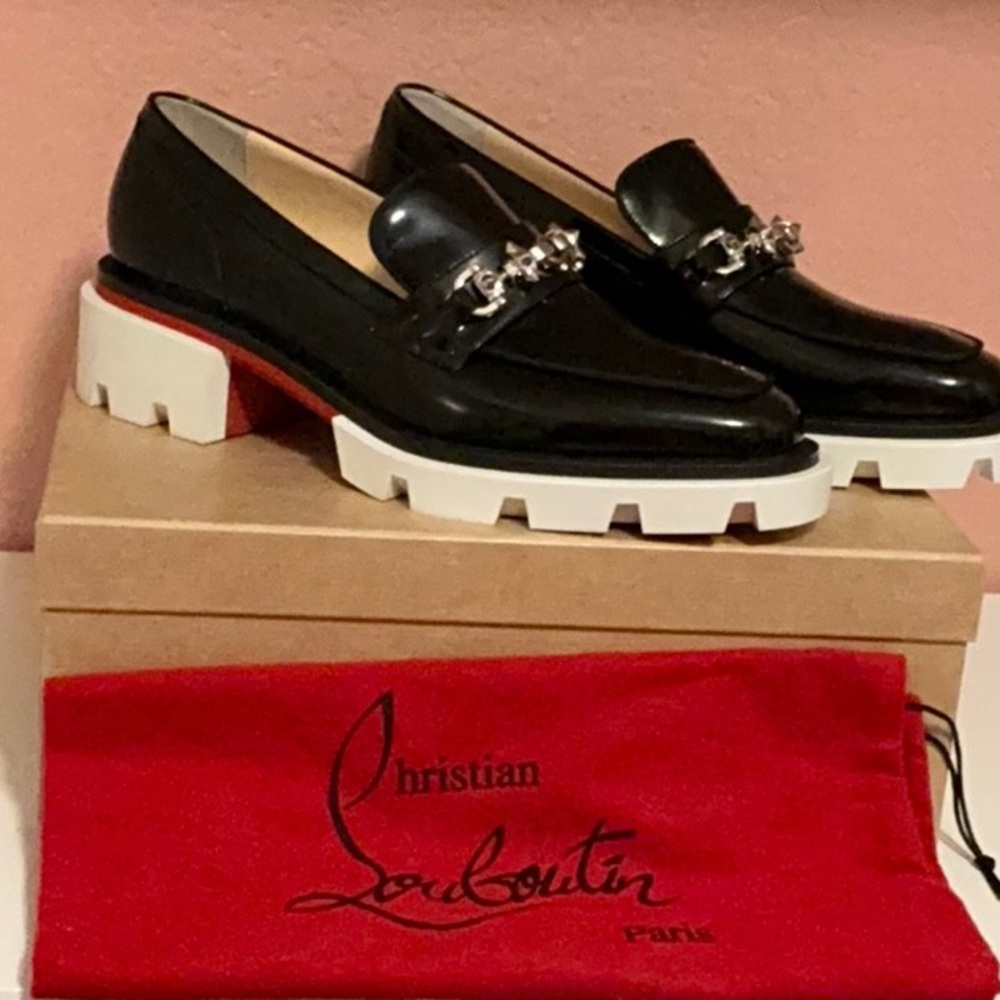 Christian Louboutin Chunky Rock Sole Black Loafers